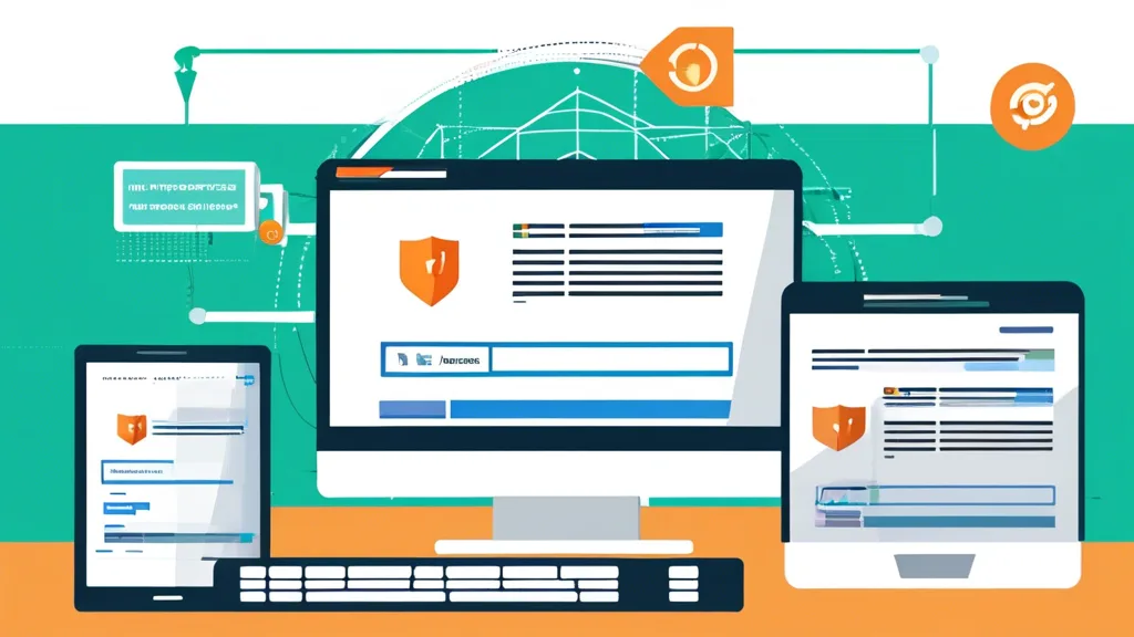 Multiple devices showing secure websites with HTTPS and padlock icons, illustrating HTTP to HTTPS redirection for enhanced security.